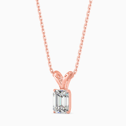 1CT Solitaire Emerald V Pendant without chain