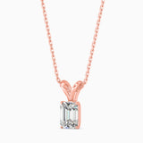 1.5 CT Solitaire Emerald V Pendant without chain