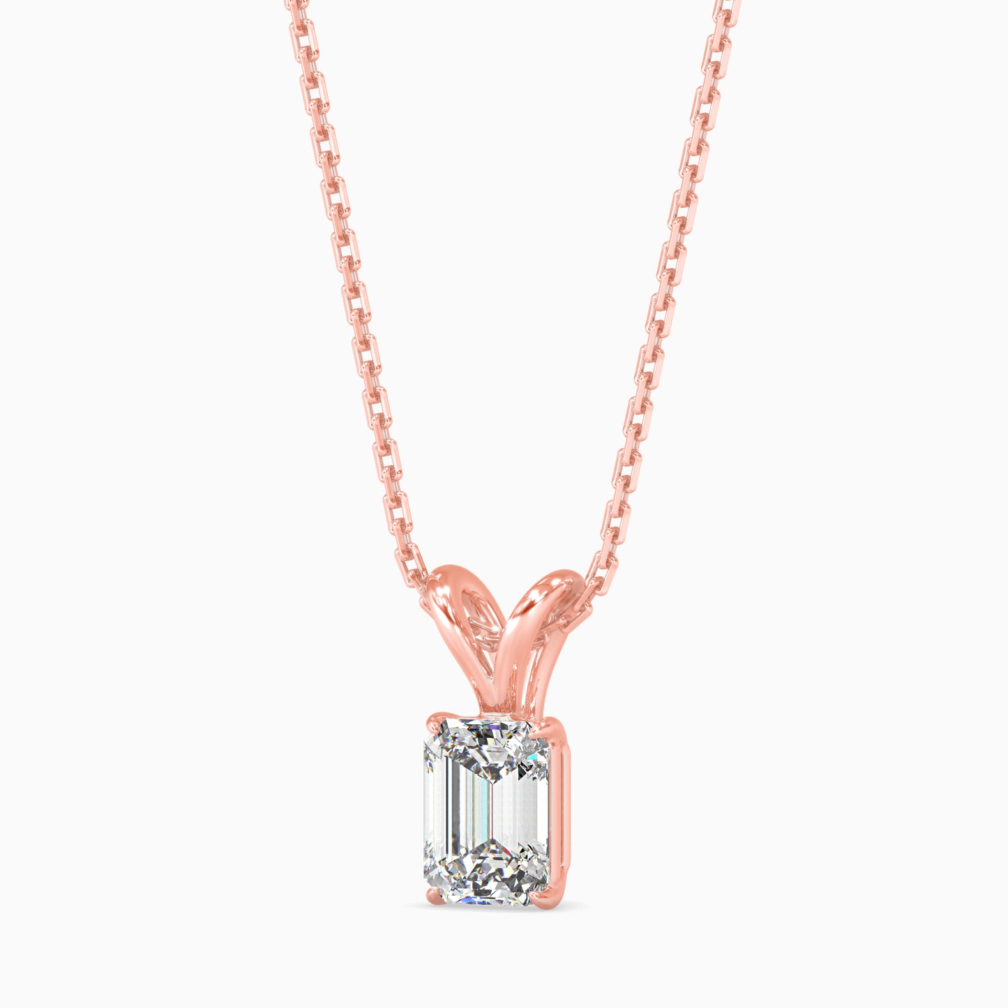 1.5 CT Solitaire Emerald V Pendant without chain