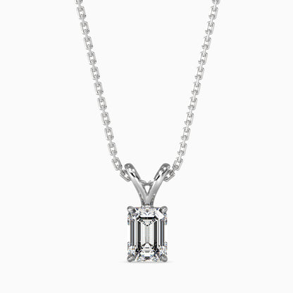 1CT Solitaire Emerald V Pendant without chain