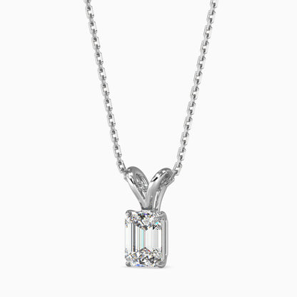 1.5 CT Solitaire Emerald V Pendant without chain
