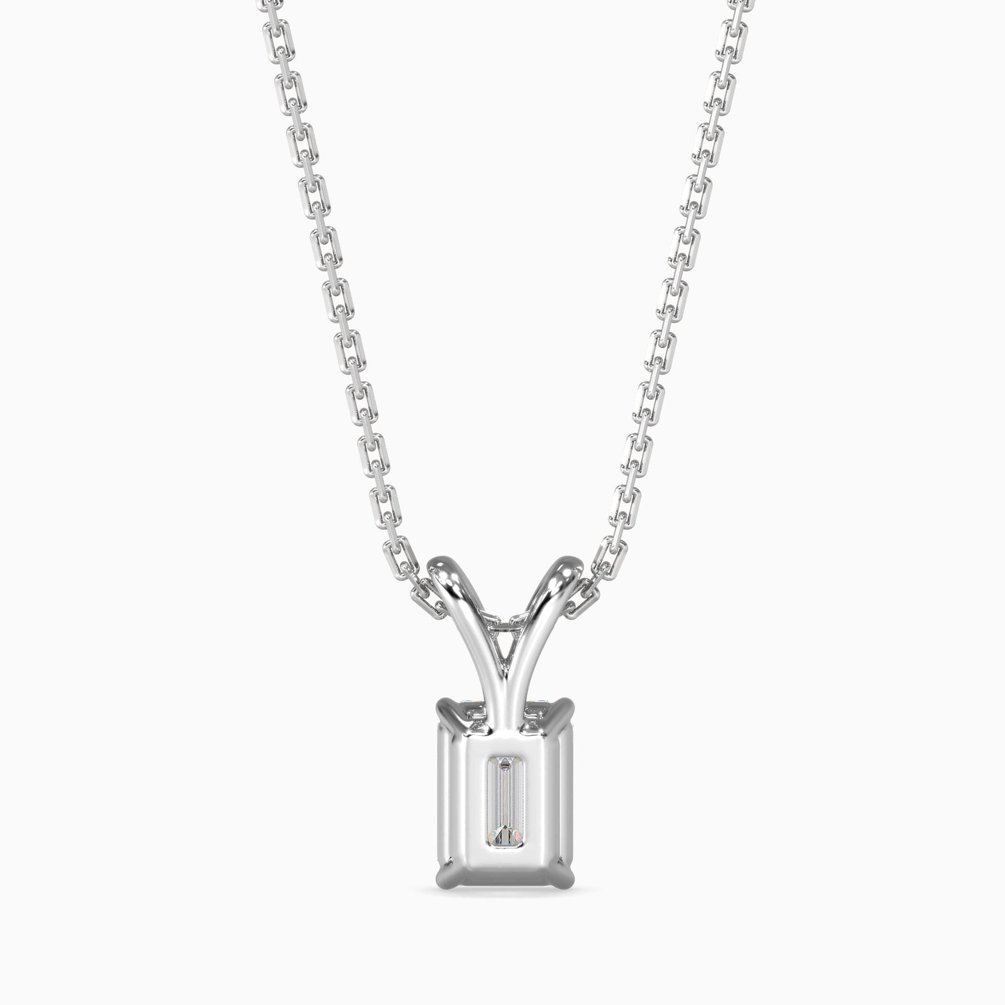 1.5 CT Solitaire Emerald V Pendant without chain