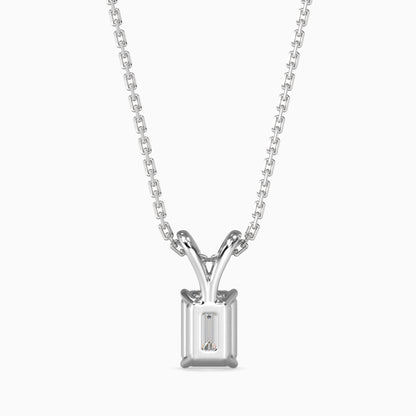 1.5 CT Solitaire Emerald V Pendant without chain