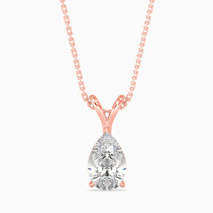 1CT POINTERS Solitarie Pear Pendant without chain