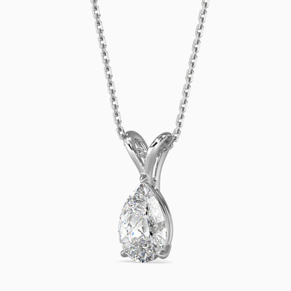 1CT POINTERS Solitarie Pear Pendant without chain