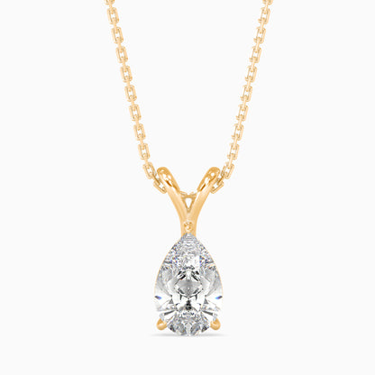 1CT POINTERS Solitarie Pear Pendant without chain