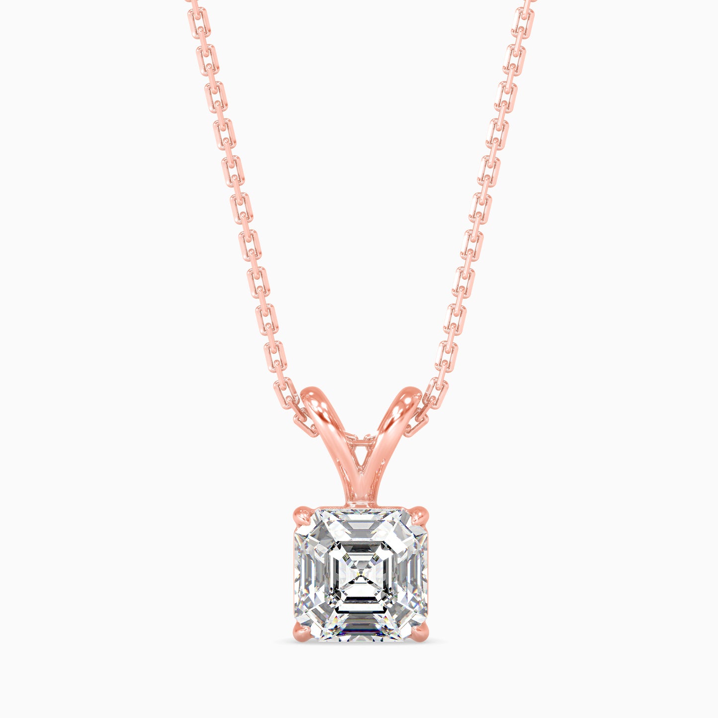 1.5 CT  Ascher Solitaire  Pendant with chain