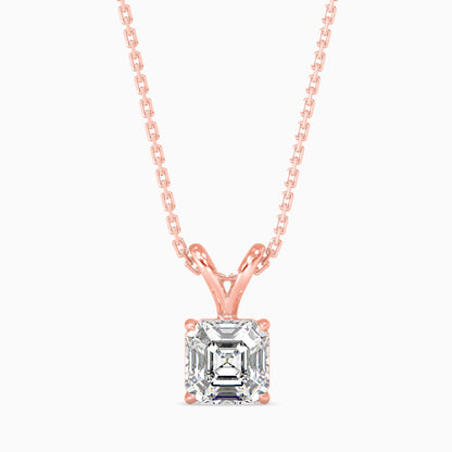1.5 CT  Ascher Solitaire  Pendant with chain