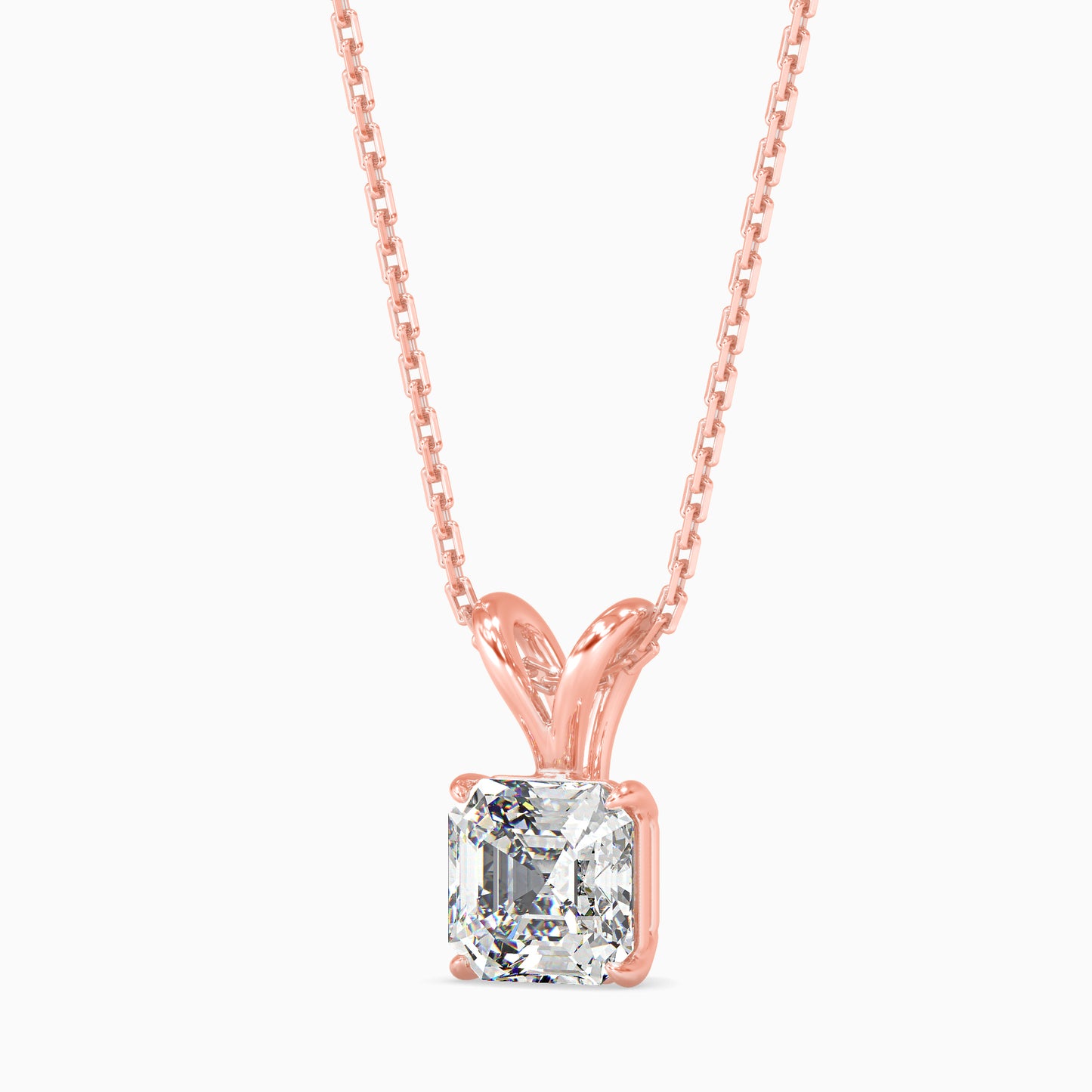 1.5 CT  Ascher Solitaire  Pendant with chain