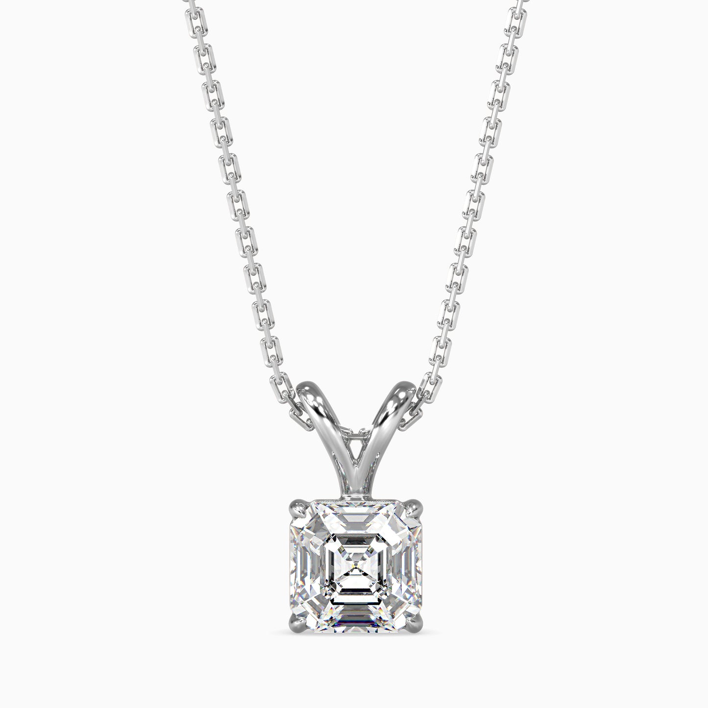 1.5 CT  Ascher Solitaire  Pendant with chain
