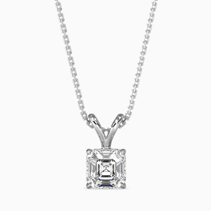 1.5 CT  Ascher Solitaire  Pendant with chain
