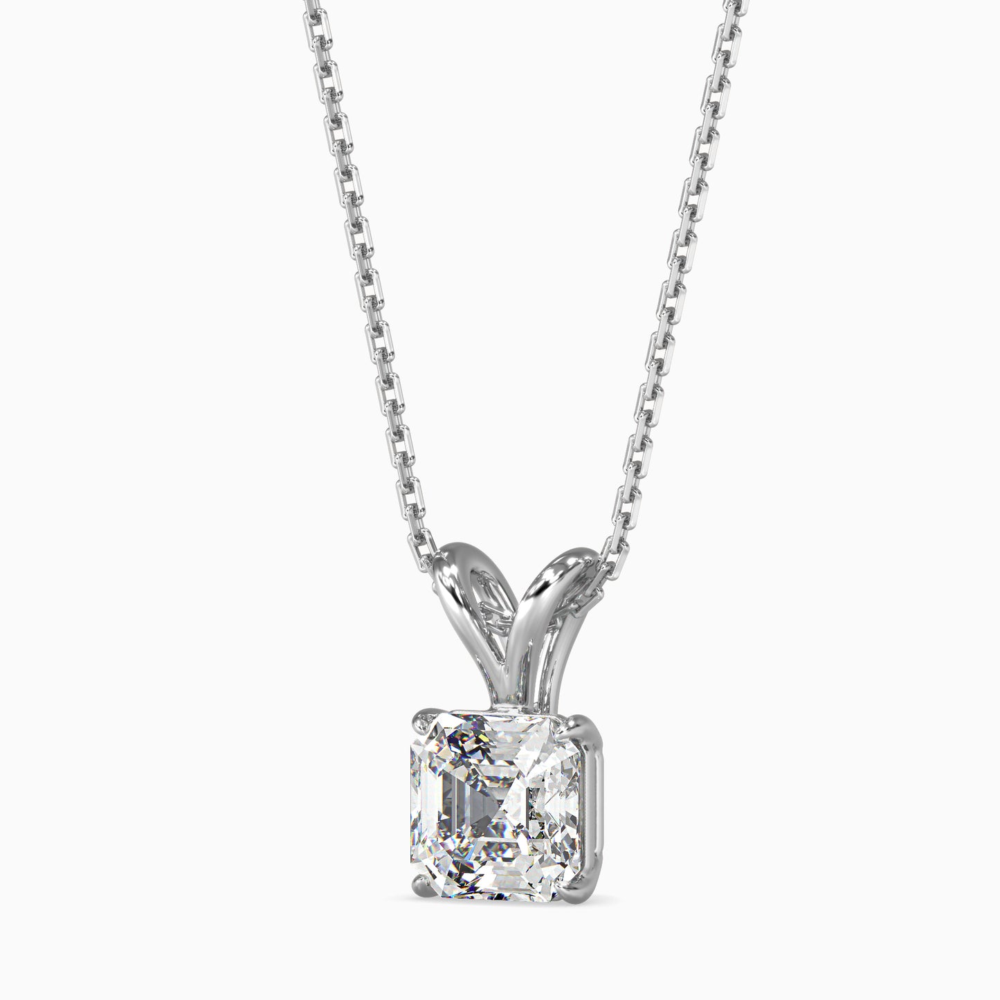 1.5 CT  Ascher Solitaire  Pendant with chain
