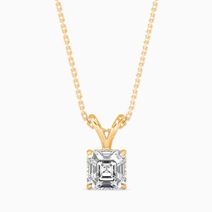 1CT Ascher Solitaire Pendant with chain