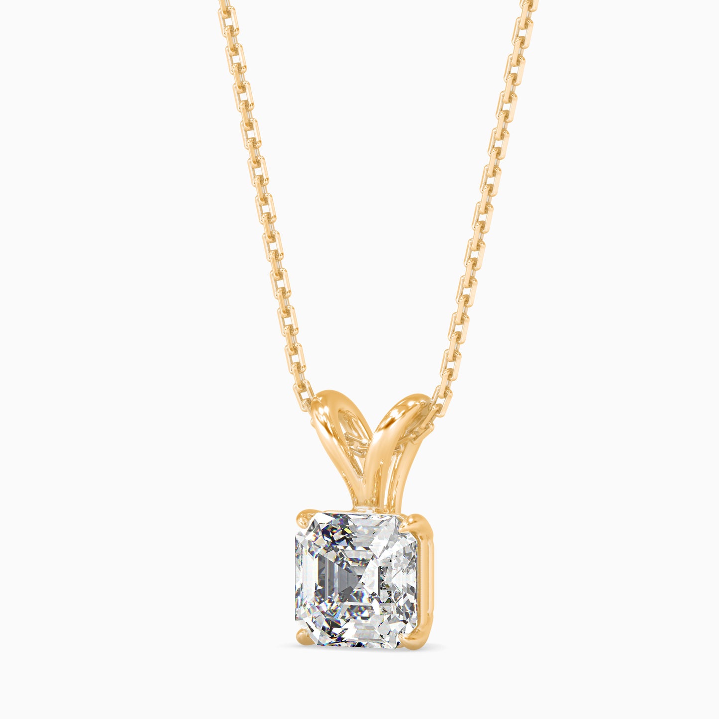 1.5 CT  Ascher Solitaire  Pendant with chain