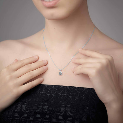 1.5 CT  Ascher Solitaire  Pendant with chain