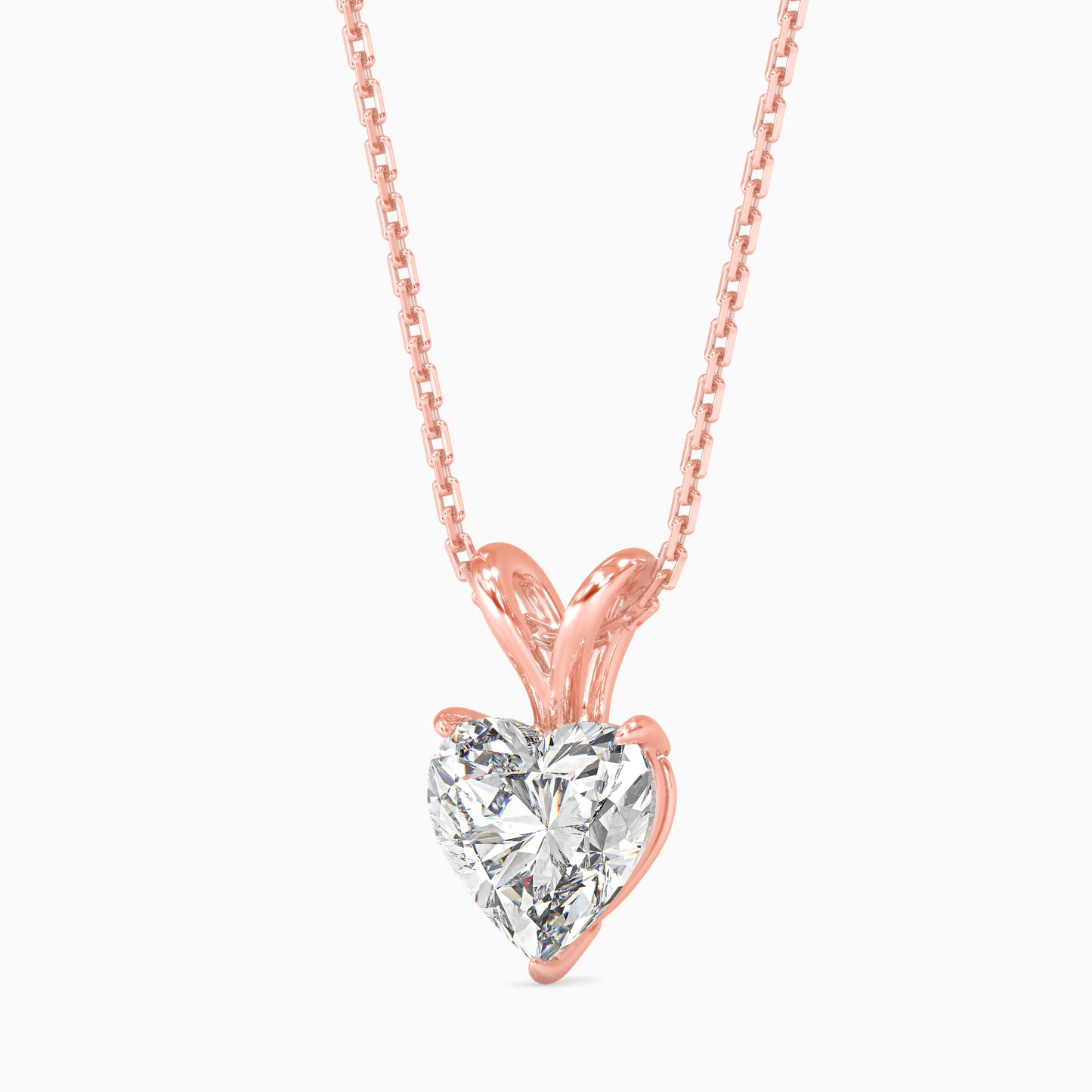 1CT Solitarie Heart Pendant without chain