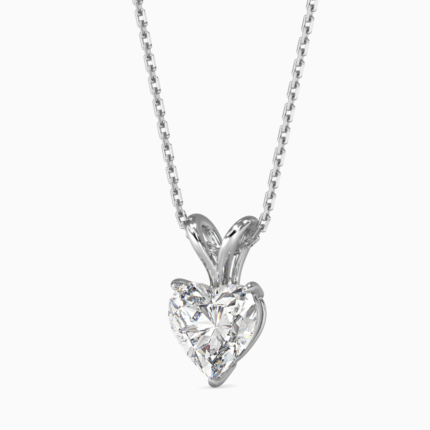 1CT Solitarie Heart Pendant without chain