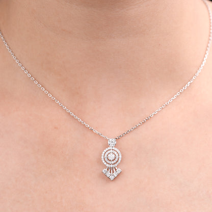 Lab Grown Diamond Radiance Round Cluster Pendant, 0.16 CT VS1  in 925 Silvadium (Silver + Palladium), 3.12g – IGI Certified, BIS Hallmarked, Elegant & Durable Everyday Jewelry with Plating Warranty by New Age Diamonds