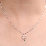 Modern Geometric Lab-Grown Diamond Pendant in 92.5 Silvadium – 0.04 Ct, 2.66 g | IGI  Certified Minimalist Jewelry