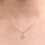 Botanical Bloom Lab Grown Diamond Pendant in 92.5 Silvadium – Elegant Floral Design| 0.20 ct, 2.79 g Hallmarked & IGI Certified