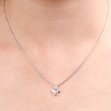 Butterfly Sparkle Lab Grown Diamond Pendant in 92.5 Silvadium – 0.13 Ct, 2.57 g | IGI Certified & Hallmarked