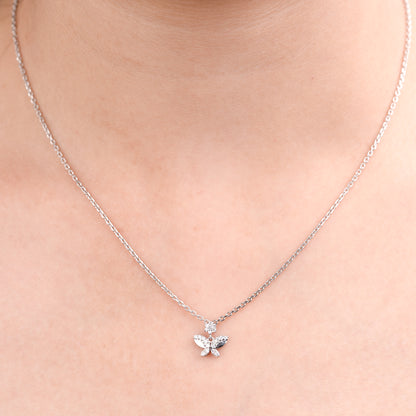Butterfly Sparkle Lab Grown Diamond Pendant in 92.5 Silvadium – 0.13 Ct, 2.57 g | IGI Certified & Hallmarked