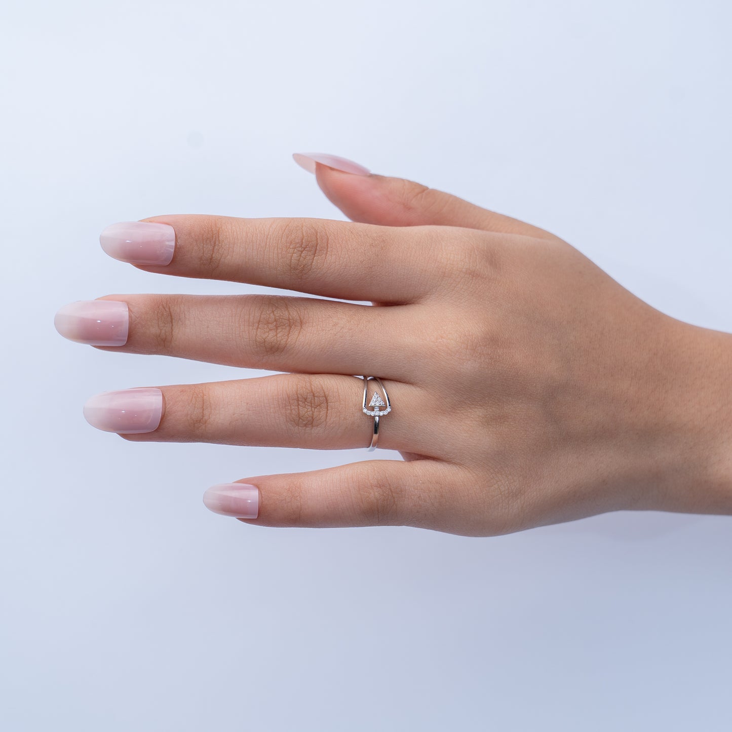 0.06 CT Diamond Triangle Arrow Ring in 925 Sterling Silver – Hallmarked & Certified Women’s Minimalist Geometric Jewelry by New Age Diamonds