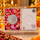 2.5 Gram 999 Pure Silver Tree of Life Coin | Premium Floral Gift Card | Elegant Festive Gift