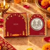 Lakshmi & Ganesha 5 Gram 999 Pure Silver Coin | Premium Diwali Gift Box