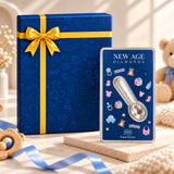 1.90 Gram Pure Silver Baby Rattle Gift – Premium Blue Gift Box with Golden Ribbon