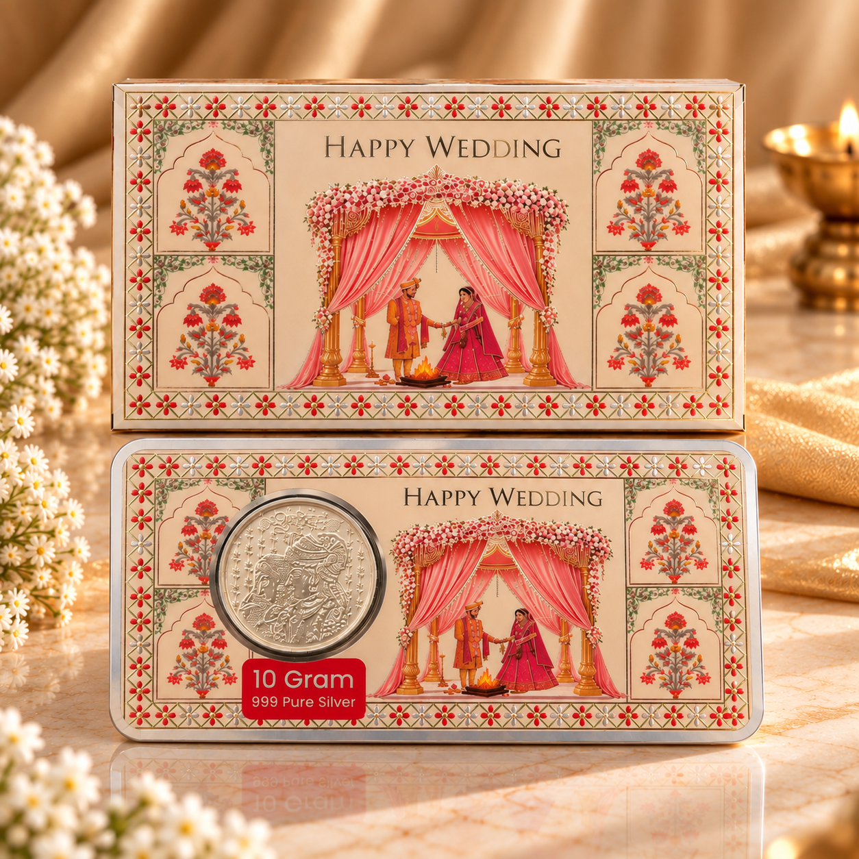 10 Gram 999 Pure Silver Wedding Coin | Premium Wedding Gift Envelope