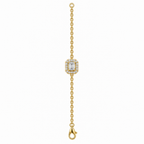 18KT Gold Vermeil Emerald Cut Halo Diamond Bracelet