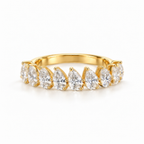18K Gold Vermeil Gold-Tone Multi-Stone Diamond-Style Silver Ring for Women