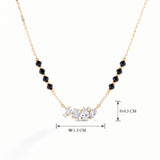 18KT Gold Vermeil Black Beaded Mangalsutra Necklace with Multi-Stone Pendant