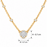18KT Gold Vermeil Floral Cluster Solitaire Pendant Necklace