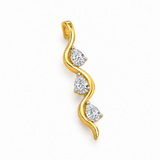 18K Gold Vermeil Triple Pear-Cut Lab-Grown Diamond Pendant