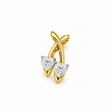 18KT Gold Vermeil Gold-Tone Silver Double Heart Diamond Pendant