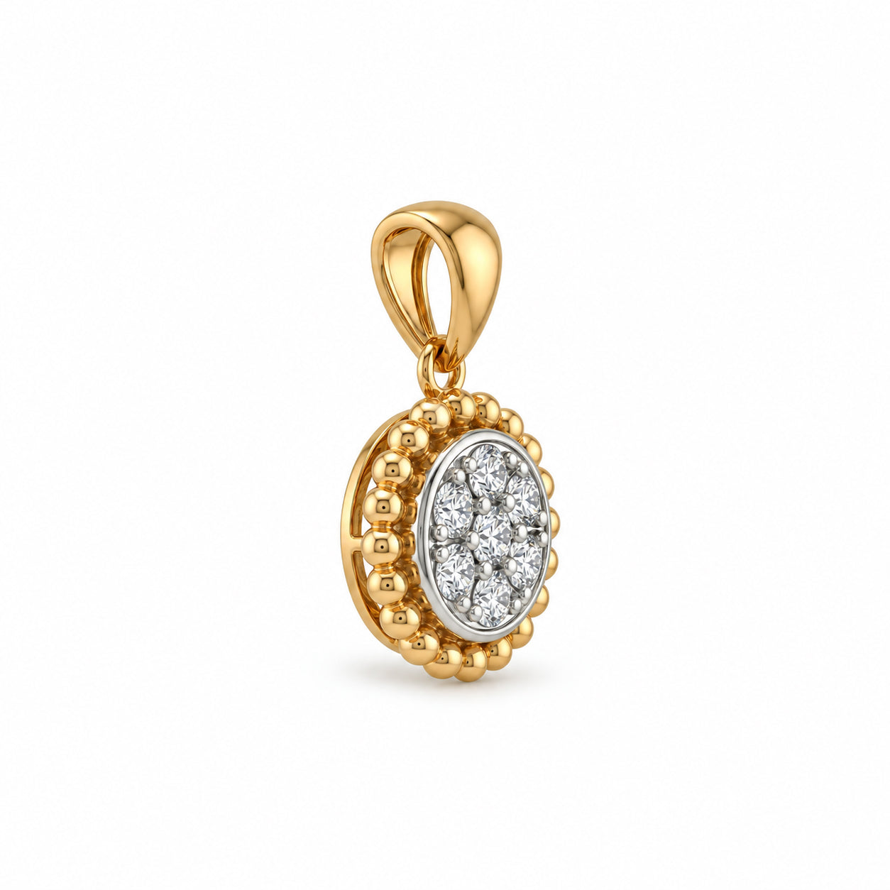 18K Gold Vermeil Lab-Grown Diamond Halo Pendant