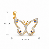 18KT Gold Vermeil Butterfly Bloom Lab-Grown Diamond Pendant