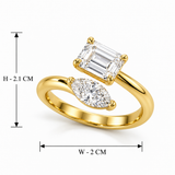 18KT Gold Vermeil Dual Elegance Lab-Grown Diamond Open Ring