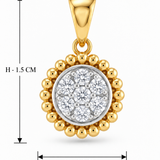 18K Gold Vermeil Lab-Grown Diamond Halo Pendant