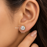 14K Gold Round Brilliant Cut Diamond Stud Earrings
