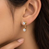 1.71 Ct Round Lab-Grown Diamond Stud Earrings – 18Kt Gold Plated (0.85 Ct Each)