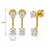 1.71 Ct Round Lab-Grown Diamond Stud Earrings – 18Kt Gold Plated (0.85 Ct Each)