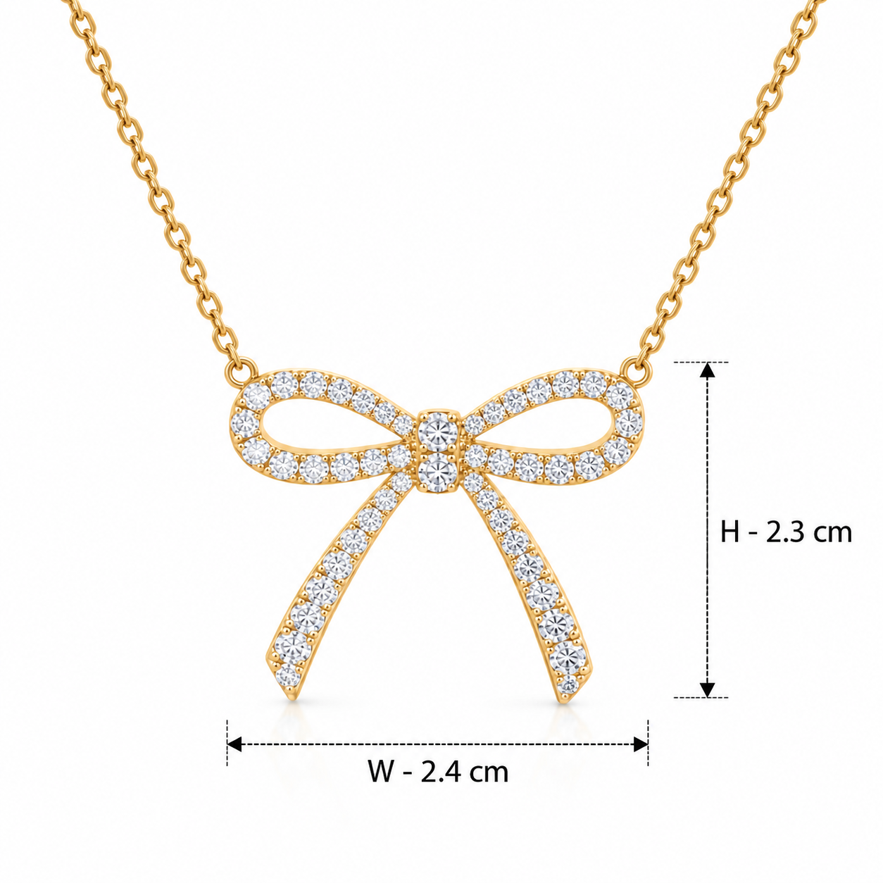18KT Gold Vermeil Eternal Bow Lab-Grown Diamond Pendant Necklace