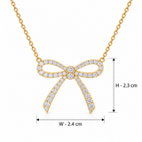 18KT Gold Vermeil Eternal Bow Lab-Grown Diamond Pendant Necklace