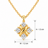 18K Gold Vermeil Cross Motif Lab-Grown Diamond Pendant Necklace