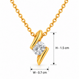 18K Gold Vermeil Solitaire Lab-Grown Diamond Pendant Necklace