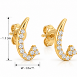 18K Gold Vermeil  Luna Curve Lab-Grown Diamond Stud Earrings