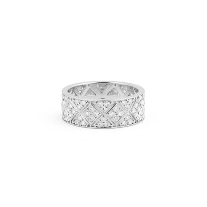 Lab Grown Diamond 1.37 CT Band Ring IGI Certified, Hallmarked | 925 Sterling Silver with Palladium (Silvadium) | Women’s Eternity Band Ring | Hallmarked & Gift-Ready
